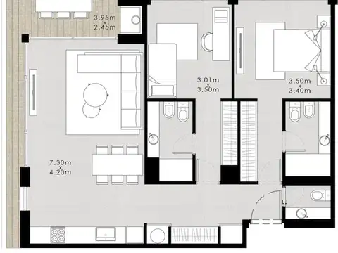 Departamento en Venta de 3 ambientes