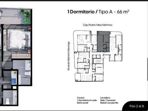 Departamento en Venta de 1 dormitorio