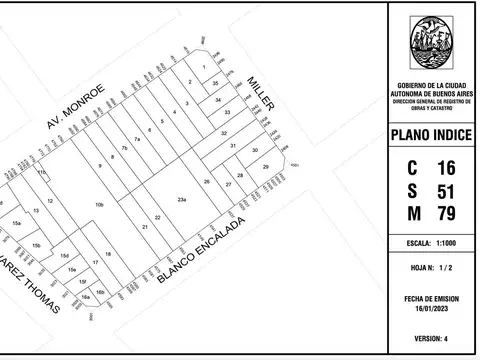 Terreno en Villa Urquiza 8,66x41,40 (358,1m2 lote)  Sin LFI  Zonificación: USAA
