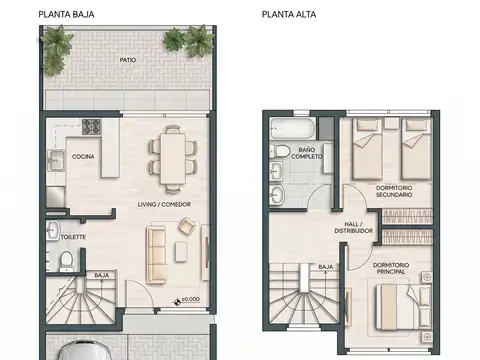 Casa 3 ambientes con 1 baño