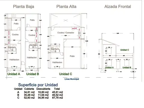Depto Tipo Casa en Venta de 2 ambientes