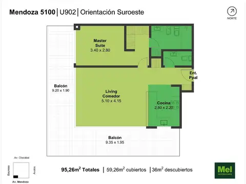 Mendoza 5195 , Piso 9