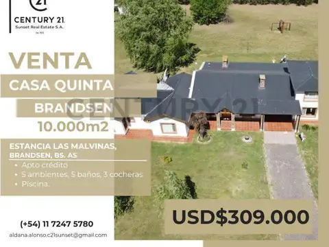 VENTA CASA 5 AMBIENTES  BRANDSEN