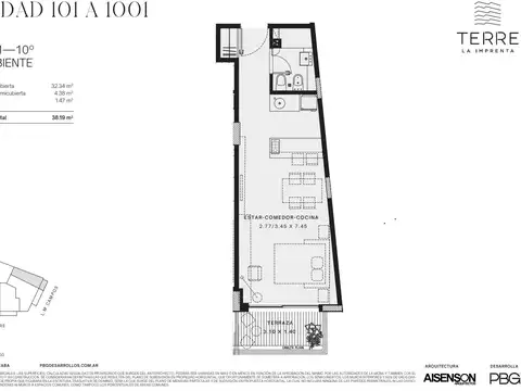 Departamento en Venta en Las Cañitas, USD 129.000