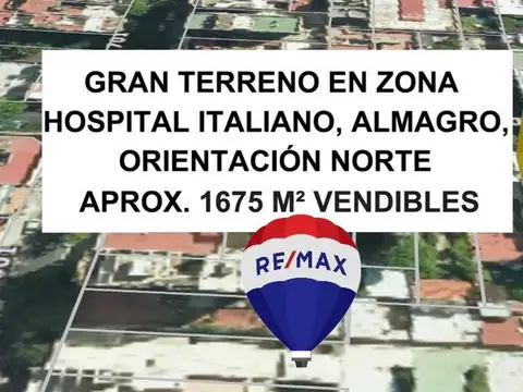 VENTA LOTE ALMAGRO HOSPITAL ITALIANO 1675 M2 