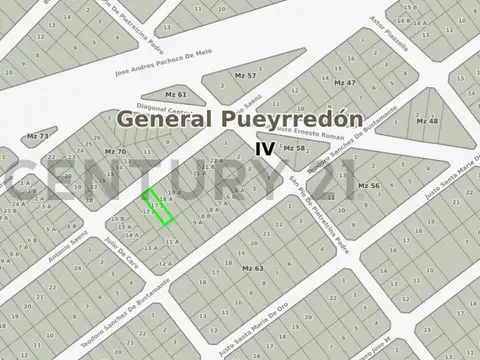 Terreno en Venta 10  mts Frente