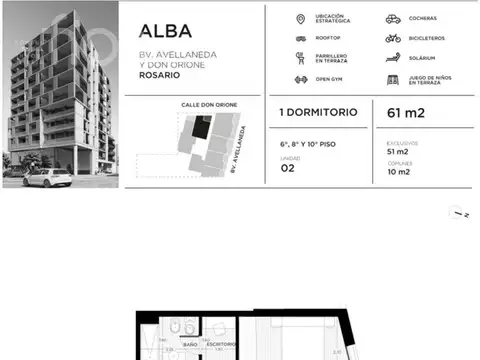 VENTA DEPARTAMENTO EN CONSTRUCCION DE UN DORMITORIO CON BALCON Y AMENITIES EN REFINERIA - FUNDAR
