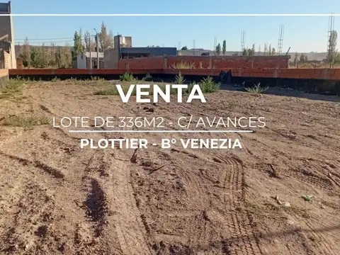 LOTE EN VENTA PLOTTIER C/ AVANCES DE CONSTRUCCION 