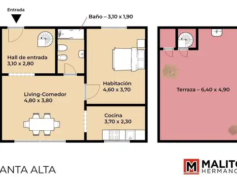 Depto Tipo Casa en Venta de 4 ambientes