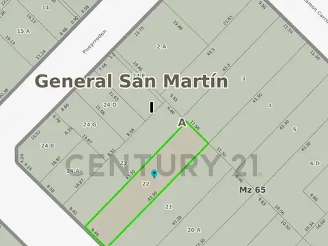 Terreno en Venta 9,40  mts Frente