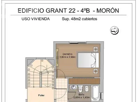 Departamento en Venta de 1 dormitorio