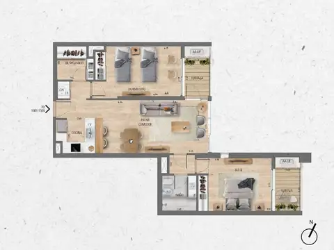 VENTA Apartamento 2 dormitorios Lago Calcagno