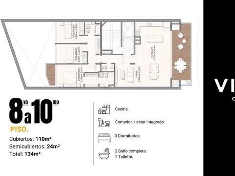 Departamento en Venta de 4 ambientes