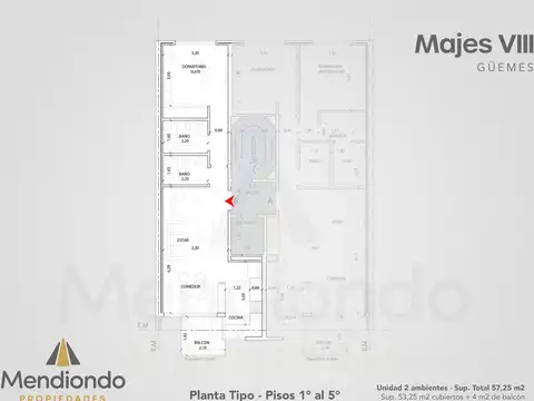 Departamento en Venta de 1 dormitorio