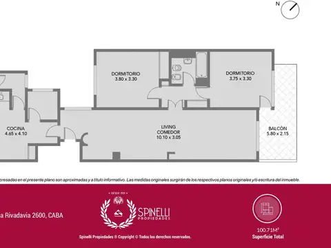 Departamento en Venta de 3 ambientes