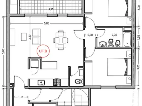 Departamento en Venta en Santa Fe, USD 160.000