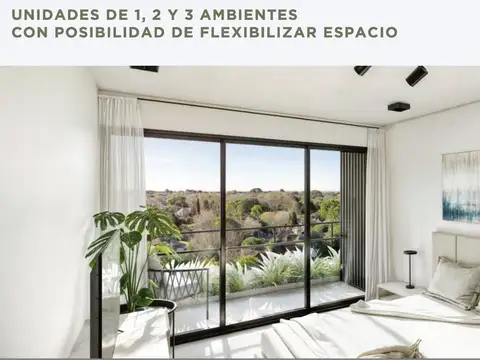 Departamento 2 ambientes con 2 baños