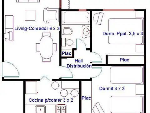 Departamento en Alquiler de 3 ambientes