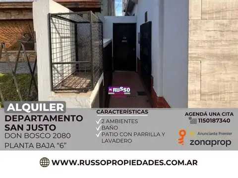 Alquiler de Departamento Dos Ambientes en Villa Luzuriaga