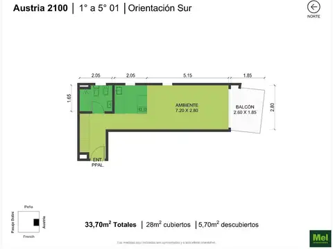 Austria 2100, Piso 1 a 5