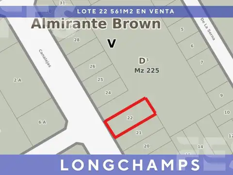 Terreno en Venta en Longchamps, USD 28.750