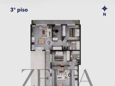 Departamento en Venta de 3 ambientes