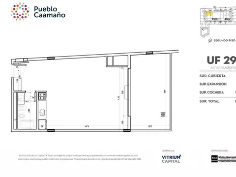 Departamento en el emprendimiento Pueblo Caamaño
