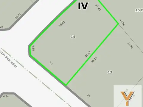 Terreno en Venta de 941,0 m2