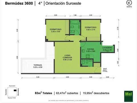 Bermudez 3600, Piso 1