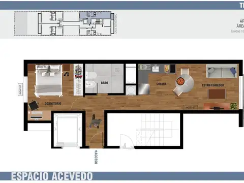 Departamento en Venta de 1 dormitorio