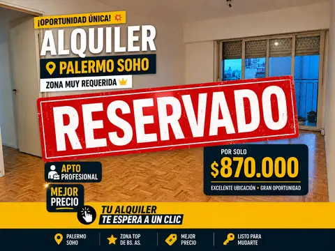 OPORTUNIDAD | 3 AMB C/BALCÓN | APTO PROFESIONAL | $870.000