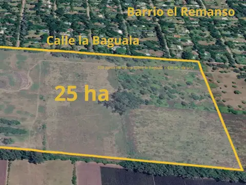 Campo 25ha en Venta- Remanso-Exaltación de la Cruz