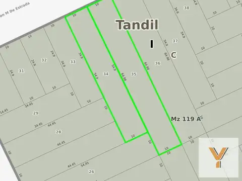 Terreno en Venta de 1198,0 m2