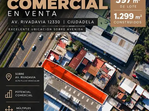 OPORTUNIDAD VENTA EDIFICIO COMERCIAL DE 1299M2 - M2 ADICIONALES A CONSTRUIR  - FINANCIACION