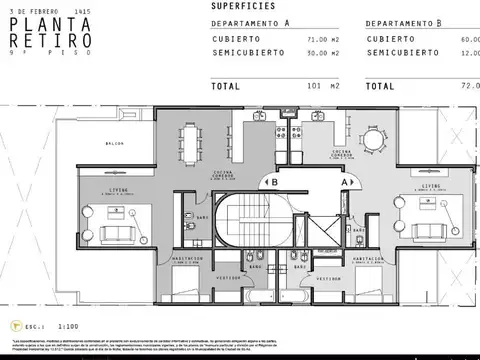 Departamento en Venta de 3 ambientes
