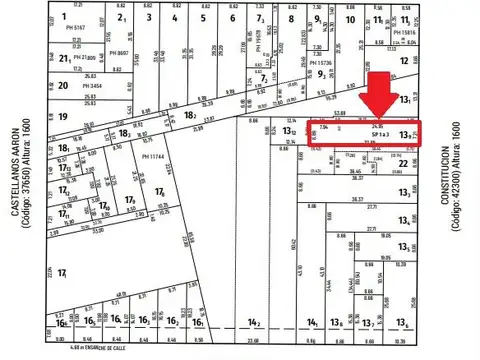Terreno en Venta 7,21  mts Frente