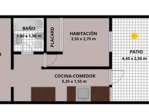 Depto Tipo Casa en Venta de 2 ambientes