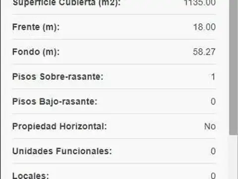 Terreno en Venta de 1053,0 m2