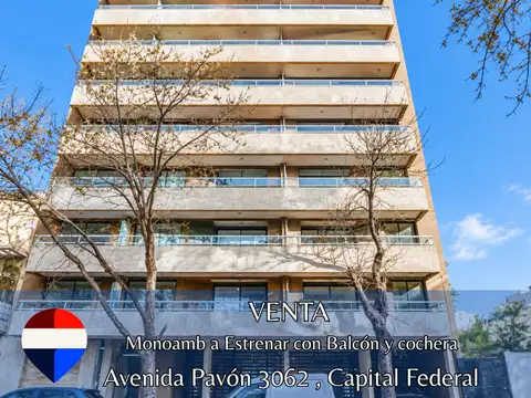 Venta Monoamb a Estrenar con Balcón y cochera CABA