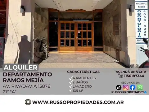 Alquiler Departamento 4 Ambientes - Ramos Mejia