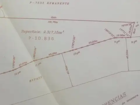 Terreno en Venta 191,75  mts Fondo