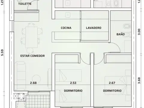 Departamento en Zona Rio