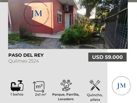 VENTA CASA 3 AMBIENTES   PASO DEL REY