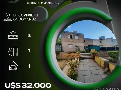 Departamento en venta de 3 dormitorios c/ cochera en Godoy Cruz