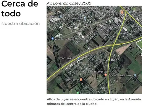 Lotes a la venta en Altos de Luján