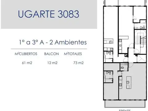 UGARTE 3083 1° A - BELGRANO - Amplio 2 ambientes con balcón de pozo