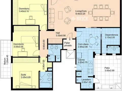 Departamento en Venta de 3 dormitorios