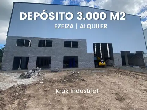 Depósito en  alquiler de 3.000 m2 en predio cerrado, Ezeiza.