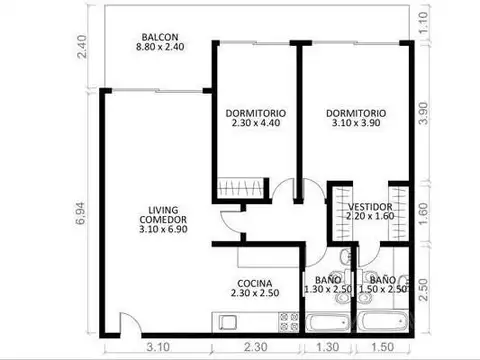 Departamento en Venta en Belgrano, USD 230.000