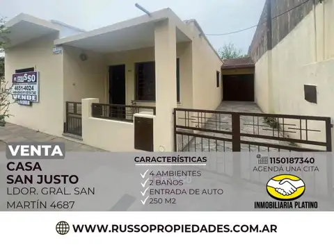 Venta casa 4 ambientes San Justo